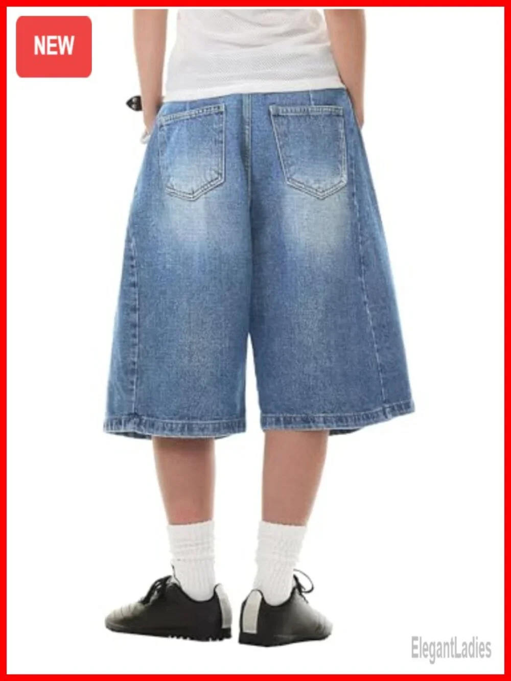Baggy Wide Leg Bermuda Denim Jean Shorts High Waisted Y2K Grunge